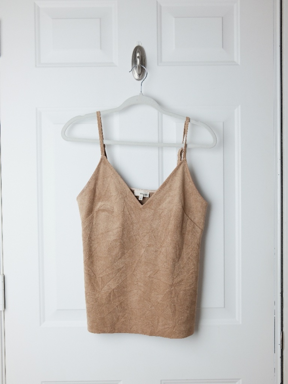 Aritzia Wilfred Free Boscono Faux Suede Cami Women Size S Tan Brown Tank Top